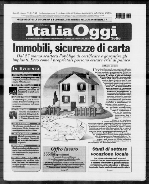 Italia oggi : quotidiano di economia finanza e politica